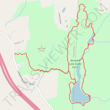 Wonder Lake State Park loop hike trail, distance, elevation, map, profile, GPS track