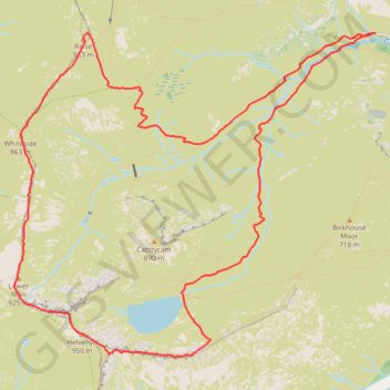 Hillwalk Helvellyn trail, distance, elevation, map, profile, GPS track