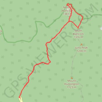 Mount Hancock, Middle Hancock and South Hancock Loop trail, distance, elevation, map, profile, GPS track