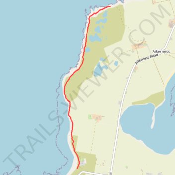 Walk on Westray trail, distance, elevation, map, profile, GPS track