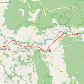 Warburton Rail Trail trail, distance, elevation, map, profile, GPS track