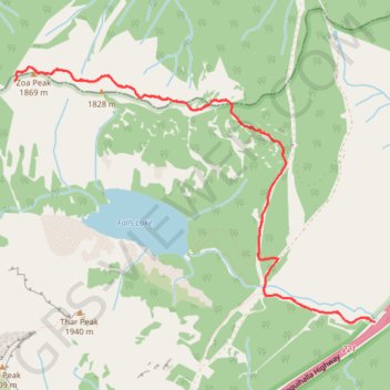 Zoa Peak trail, distance, elevation, map, profile, GPS track