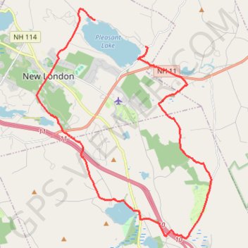 Elkins Loop / New London NH area trail, distance, elevation, map, profile, GPS track