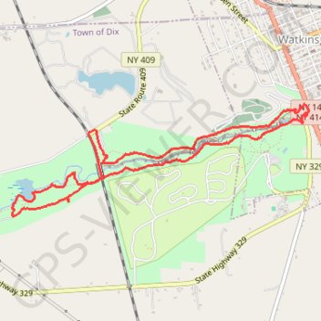 Indian Trail and Finger Lakes/North Country Trail Loop in Watkins Glen State Park trail, distance, elevation, map, profile, GPS track