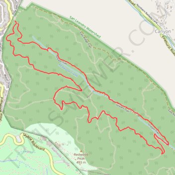 West Ridge, French and Stream Trails Loop trail, distance, elevation, map, profile, GPS track