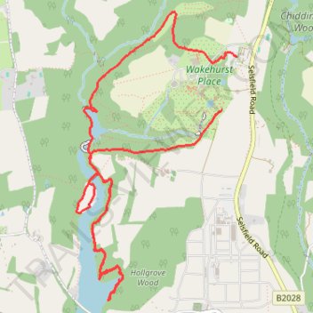 Walk - Wakehurst Place, Loder Valley trail, distance, elevation, map, profile, GPS track