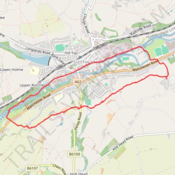 CVCW, Slaithwaite and canal trail, distance, elevation, map, profile, GPS track
