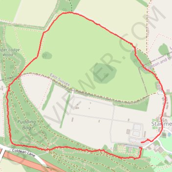 Stanmer circular walk trail, distance, elevation, map, profile, GPS track
