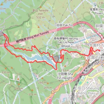 Lower Shing Mun trail, distance, elevation, map, profile, GPS track