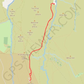 Bernard's Acre to Oke Tor trail, distance, elevation, map, profile, GPS track
