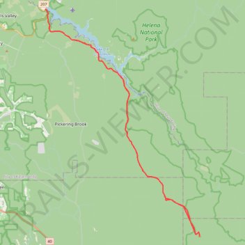 Gravel ride from Mundaring Weir to Mount Dale trail, distance, elevation, map, profile, GPS track