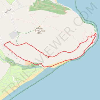 Ty'n Towyn walk to Quarry No 5 to climb trail, distance, elevation, map, profile, GPS track