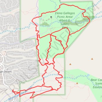Elena Gallegos / Albert G. Simms Park trails trail, distance, elevation, map, profile, GPS track