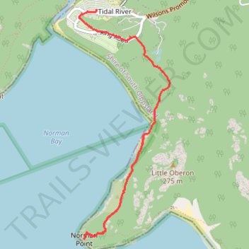 Norman Point trail, distance, elevation, map, profile, GPS track