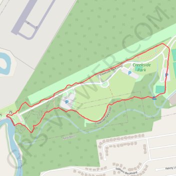 Creekside loop trail, distance, elevation, map, profile, GPS track