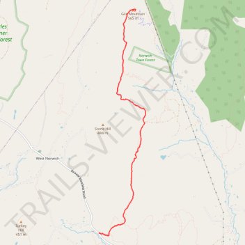 Gile Mountain via Blue Ribbon Trail trail, distance, elevation, map, profile, GPS track