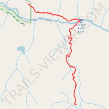 Deer Lake Trail via Sol Duc Falls trail, distance, elevation, map, profile, GPS track
