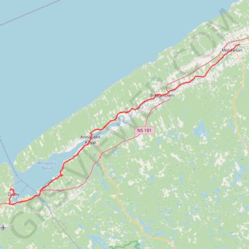 Digby - Wilmot trail, distance, elevation, map, profile, GPS track