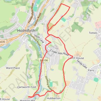 Ribble and Holmfirth Cliff trail, distance, elevation, map, profile, GPS track
