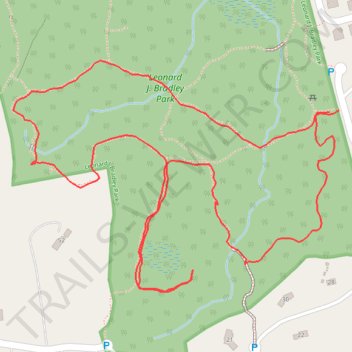 Leonard J. Bradley Park loop trails trail, distance, elevation, map, profile, GPS track