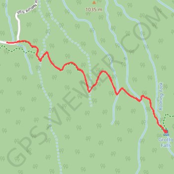 Grotto Falls via Trillium Gap Trail in Great Smoky Mountains National Park trail, distance, elevation, map, profile, GPS track