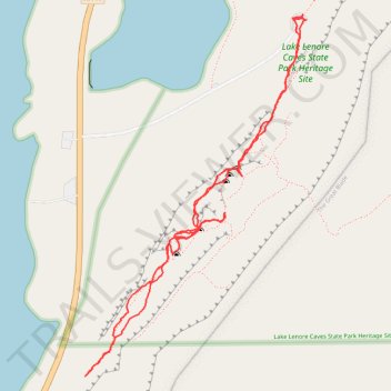 Lake Lenore Caves trail, distance, elevation, map, profile, GPS track
