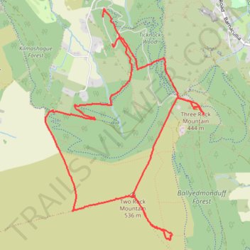 Two Rock Mountain and Three Rock Mountain Loop trail, distance, elevation, map, profile, GPS track